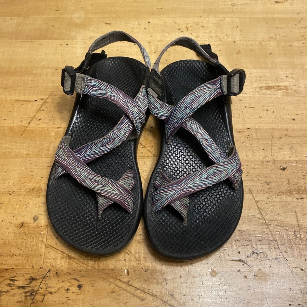 Chaco Purple and Blue Sandals with Crisscross Straps